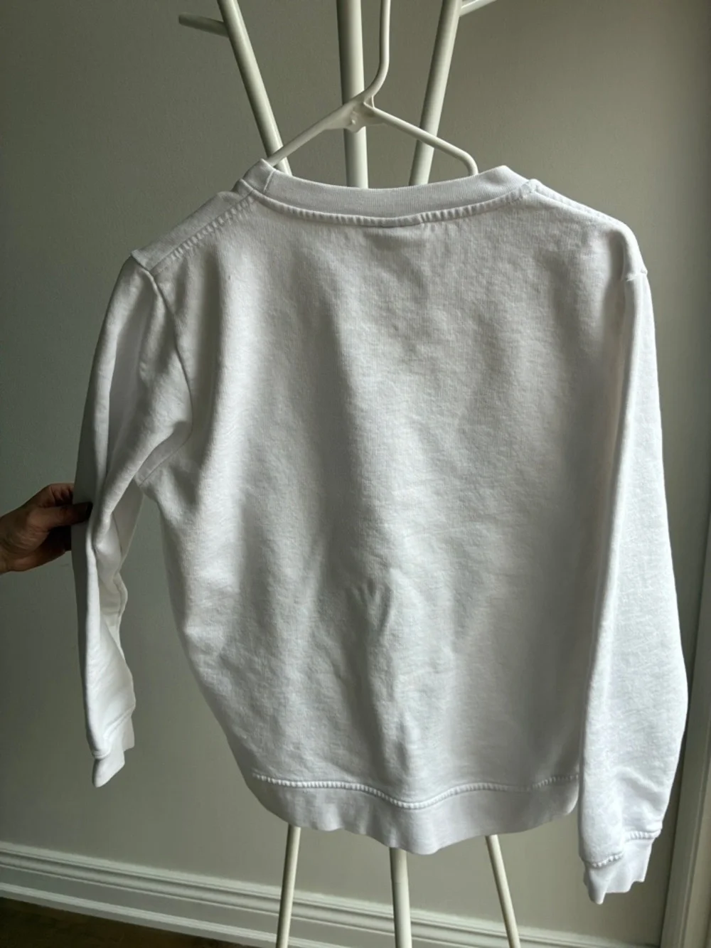 Ganni White Sweatshirt with Pink Logo and Green Graphic - Picture 4 of 5